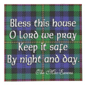 Clan MacEwen Tartan House Blessing Kubus (Voorkant)