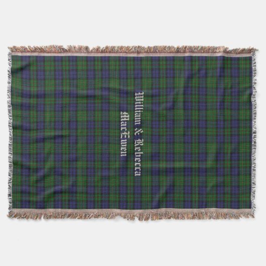 Clan MacEwen Tartan Plaid Custom Throw Blanket Deken (Voorkant)