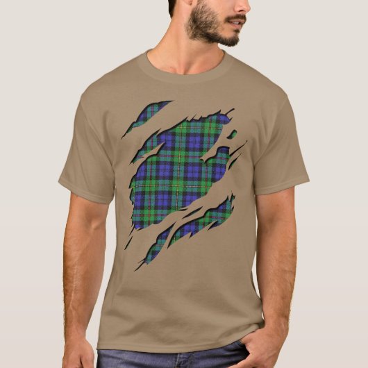 Clan MacEwen Tartanspelden Effecten T-shirt (Voorkant)