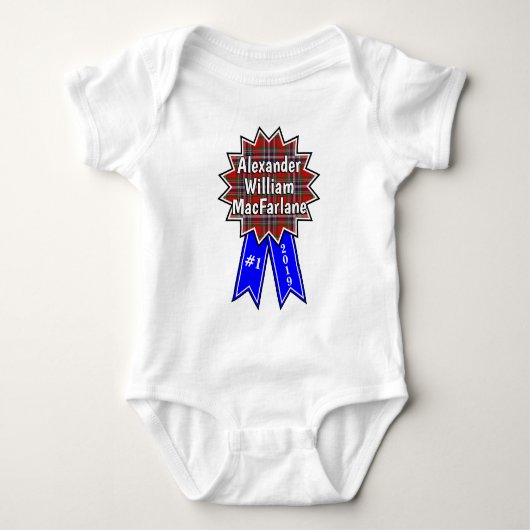 Clan MacFarlane #1 Award Blauwe Lint Romper (Voorkant)