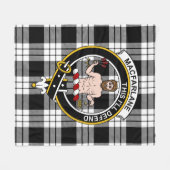 Clan MacFarlane Black & White Tartan Pset Fleece Deken (Voorkant (Horizontaal))