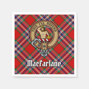 Clan MacFarlane Crest boven Tartan Servet