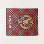 Clan MacFarlane Crest boven Tartan Wandkleed (Voorkant (horizontaal))