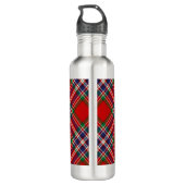 Clan MacFarlane Crest boven Tartan Waterfles (Achterkant)