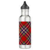 Clan MacFarlane Crest boven Tartan Waterfles (Rechts)