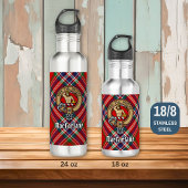 Clan MacFarlane Crest boven Tartan Waterfles