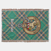Clan MacFarlane Crest over Ancient Hunting Tartan Deken (Voorkant)