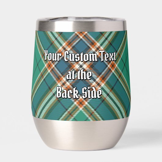 Clan MacFarlane Crest over de oude jacht Tartan (Achterkant)
