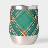 Clan MacFarlane Crest over de oude jacht Tartan (Links)