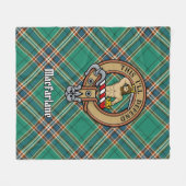 Clan MacFarlane Crest over de oude jacht Tartan Fleece Deken (Voorkant (Horizontaal))