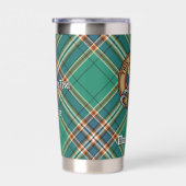 Clan MacFarlane Crest over de oude jacht Tartan Geïsoleerde Drinkbeker (Rechts)