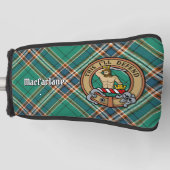 Clan MacFarlane Crest over de oude jacht Tartan Golfheadcover (Voorkant)