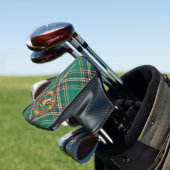 Clan MacFarlane Crest over de oude jacht Tartan Golfheadcover (Insitu)