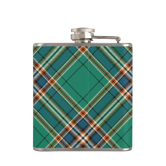 Clan MacFarlane Crest over de oude jacht Tartan Heupfles (Achterkant)