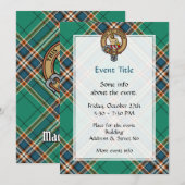 Clan MacFarlane Crest over de oude jacht Tartan Kaart (Voorkant / Achterkant)