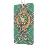 Clan MacFarlane Crest over de oude jacht Tartan Luchtverfrisser (Links)
