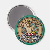 Clan MacFarlane Crest over de oude jacht Tartan Magneet (Voorkant / Achterkant)
