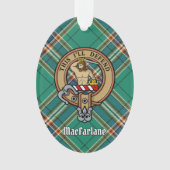 Clan MacFarlane Crest over de oude jacht Tartan Ornament (voorkant)