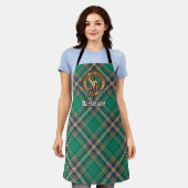Clan MacFarlane Crest over de oude jacht Tartan Schort (Gedragen)