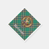 Clan MacFarlane Crest over de oude jacht Tartan Servet (Hoek)