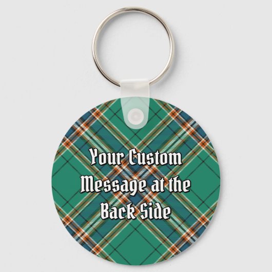 Clan MacFarlane Crest over de oude jacht Tartan Sleutelhanger (Achterkant)