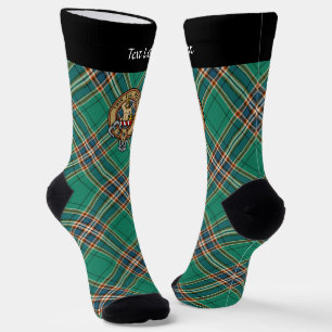 Clan MacFarlane Crest over de oude jacht Tartan Sokken