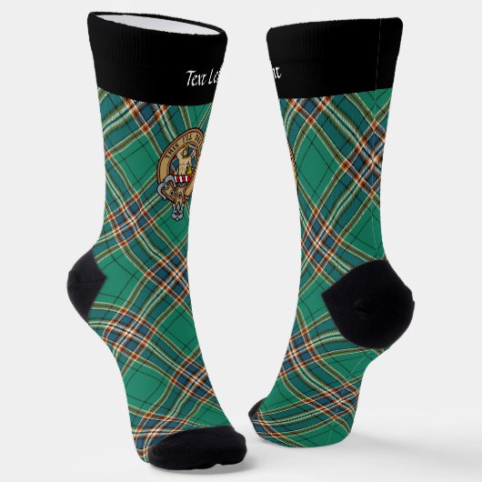 Clan MacFarlane Crest over de oude jacht Tartan Sokken (Gebogen)
