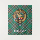 Clan MacFarlane Crest over de oude jacht Tartan Wandkleed (Voorkant)