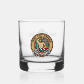 Clan MacFarlane Crest over de oude jacht Tartan Whisky Glas (Voorkant)