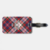 Clan MacFarlane Crest over Jurk Tartan Bagagelabel (Achterkant horizontaal)