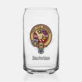 Clan MacFarlane Crest over Jurk Tartan Blikvorm Glas (Voorkant)