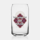 Clan MacFarlane Crest over Jurk Tartan Blikvorm Glas (Achterkant)