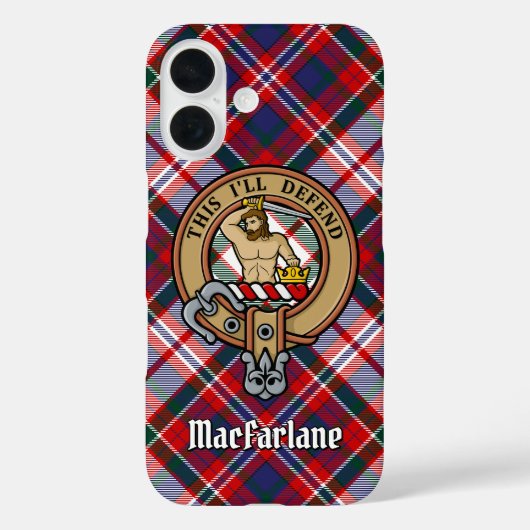 Clan MacFarlane Crest over Jurk Tartan Case-Mate iPhone Case (Achterkant)