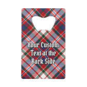 Clan MacFarlane Crest over Jurk Tartan Creditkaart Flessenopener (Achterkant)