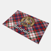 Clan MacFarlane Crest over Jurk Tartan Deurmat (Schuin)