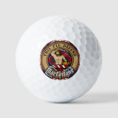 Clan MacFarlane Crest over Jurk Tartan Golfballen (Voorkant)