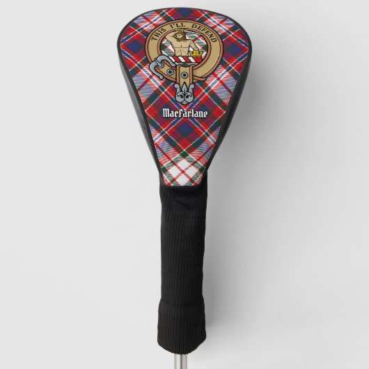 Clan MacFarlane Crest over Jurk Tartan Golfheadcover (Voorkant)