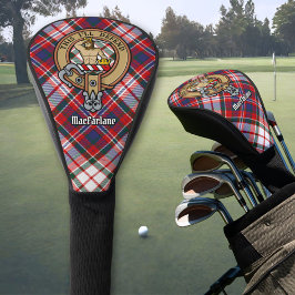 Clan MacFarlane Crest over Jurk Tartan Golfheadcover