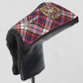 Clan MacFarlane Crest over Jurk Tartan Golfheadcover (3/4 voorkant)