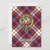 Clan MacFarlane Crest over Jurk Tartan Kaart (Achterkant)