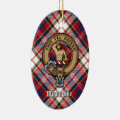 Clan MacFarlane Crest over Jurk Tartan Keramisch Ornament (Rechts)