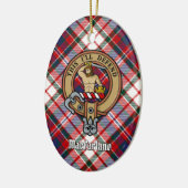 Clan MacFarlane Crest over Jurk Tartan Keramisch Ornament (Links)