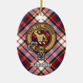 Clan MacFarlane Crest over Jurk Tartan Keramisch Ornament (Voorkant)
