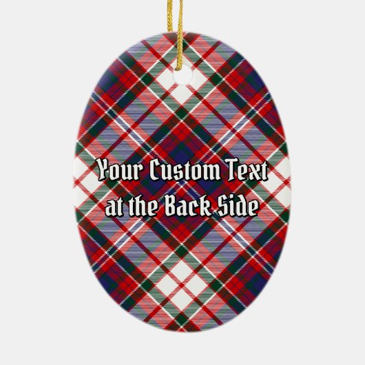 Clan MacFarlane Crest over Jurk Tartan Keramisch Ornament (Achterkant)