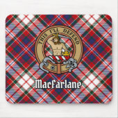 Clan MacFarlane Crest over Jurk Tartan Muismat (Voorkant)
