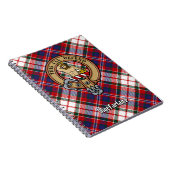 Clan MacFarlane Crest over Jurk Tartan Notitieboek (Rechterzijde)