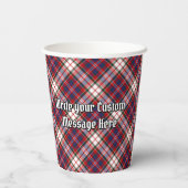 Clan MacFarlane Crest over Jurk Tartan Papieren Bekers (Achterkant)