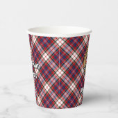 Clan MacFarlane Crest over Jurk Tartan Papieren Bekers (Rechts)