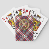 Clan MacFarlane Crest over Jurk Tartan Pokerkaarten (Achterkant)