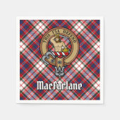 Clan MacFarlane Crest over Jurk Tartan Servet (Voorkant)